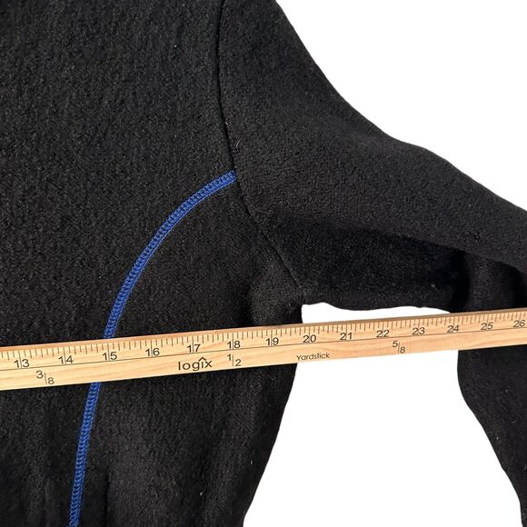 South Wool Black Art Deco Full Zip Button Pure Virgin Wool Pockets Jacket Size M - Picture 7 of 7